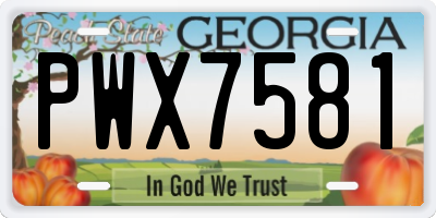 GA license plate PWX7581