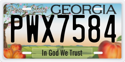 GA license plate PWX7584