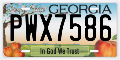 GA license plate PWX7586