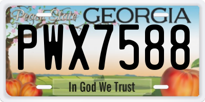 GA license plate PWX7588