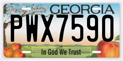 GA license plate PWX7590