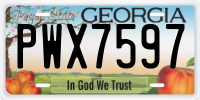 GA license plate PWX7597