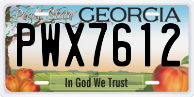 GA license plate PWX7612