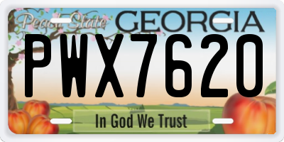 GA license plate PWX7620