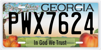 GA license plate PWX7624