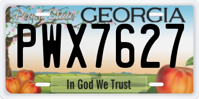 GA license plate PWX7627