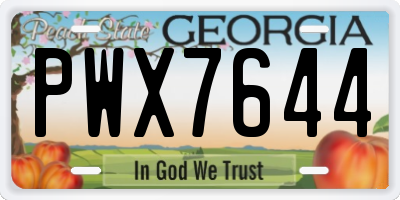 GA license plate PWX7644