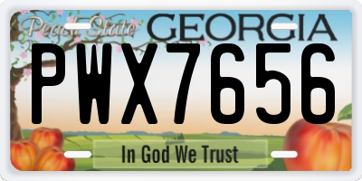 GA license plate PWX7656