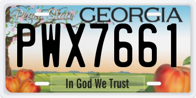 GA license plate PWX7661