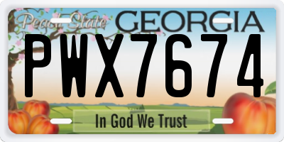GA license plate PWX7674