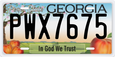 GA license plate PWX7675