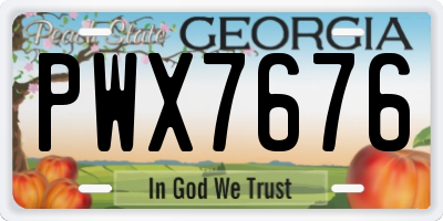GA license plate PWX7676