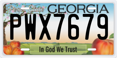 GA license plate PWX7679