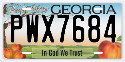 GA license plate PWX7684