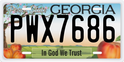 GA license plate PWX7686