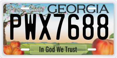 GA license plate PWX7688