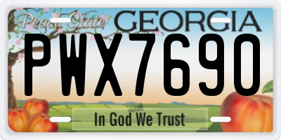 GA license plate PWX7690