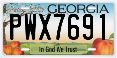 GA license plate PWX7691