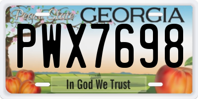 GA license plate PWX7698