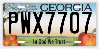 GA license plate PWX7707