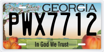 GA license plate PWX7712