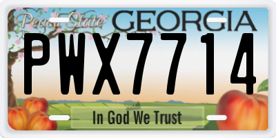 GA license plate PWX7714