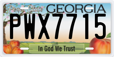 GA license plate PWX7715