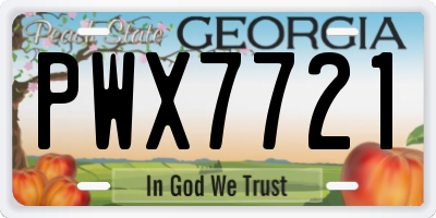 GA license plate PWX7721