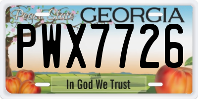 GA license plate PWX7726