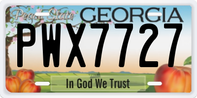 GA license plate PWX7727