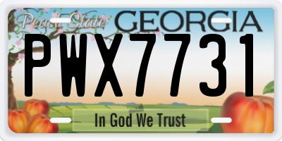 GA license plate PWX7731