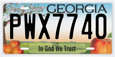 GA license plate PWX7740