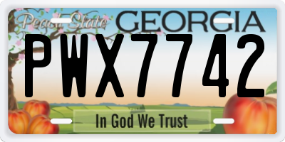 GA license plate PWX7742