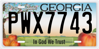 GA license plate PWX7743