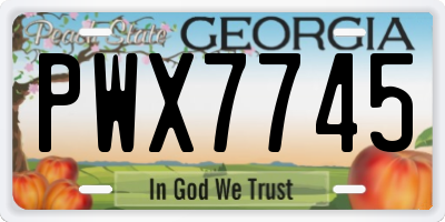 GA license plate PWX7745