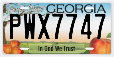 GA license plate PWX7747