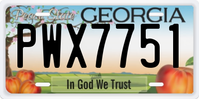 GA license plate PWX7751