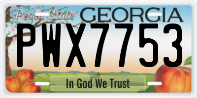 GA license plate PWX7753