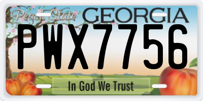 GA license plate PWX7756