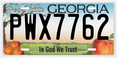 GA license plate PWX7762