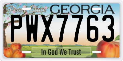 GA license plate PWX7763
