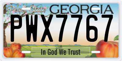 GA license plate PWX7767