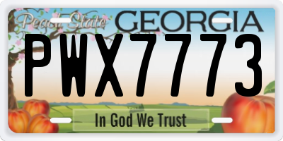 GA license plate PWX7773