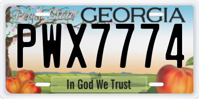 GA license plate PWX7774
