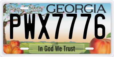GA license plate PWX7776