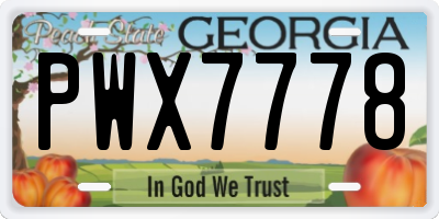 GA license plate PWX7778
