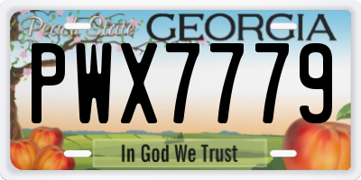 GA license plate PWX7779