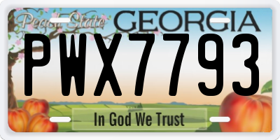 GA license plate PWX7793