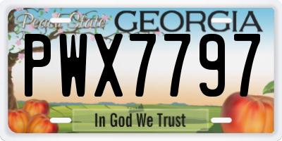 GA license plate PWX7797