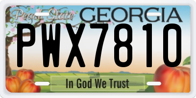 GA license plate PWX7810